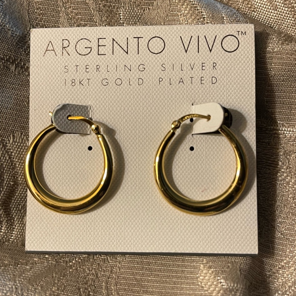 NWT Argento Vivo Flat Hoop Earrings